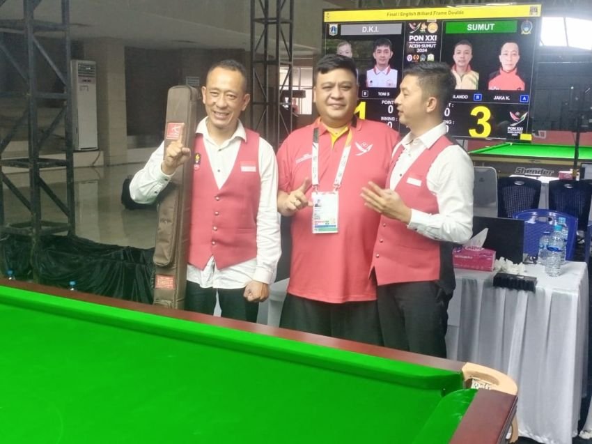 Jaka/Marlando Sumbang Emas Pertama Biliar Sumut di PON XXI