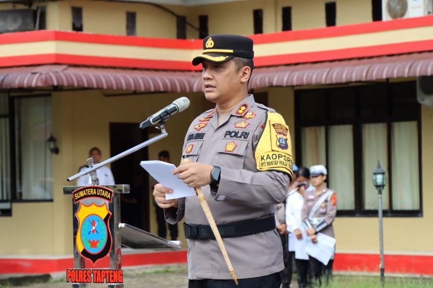 Kapolres Tapteng Pimpin Simulasi Pengamanan Pilkada 2024