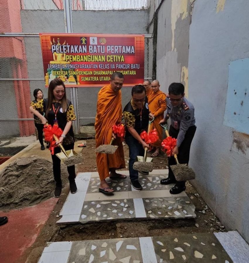 Peletakan Batu Pertama Cetiya di Lapas Pancurbatu