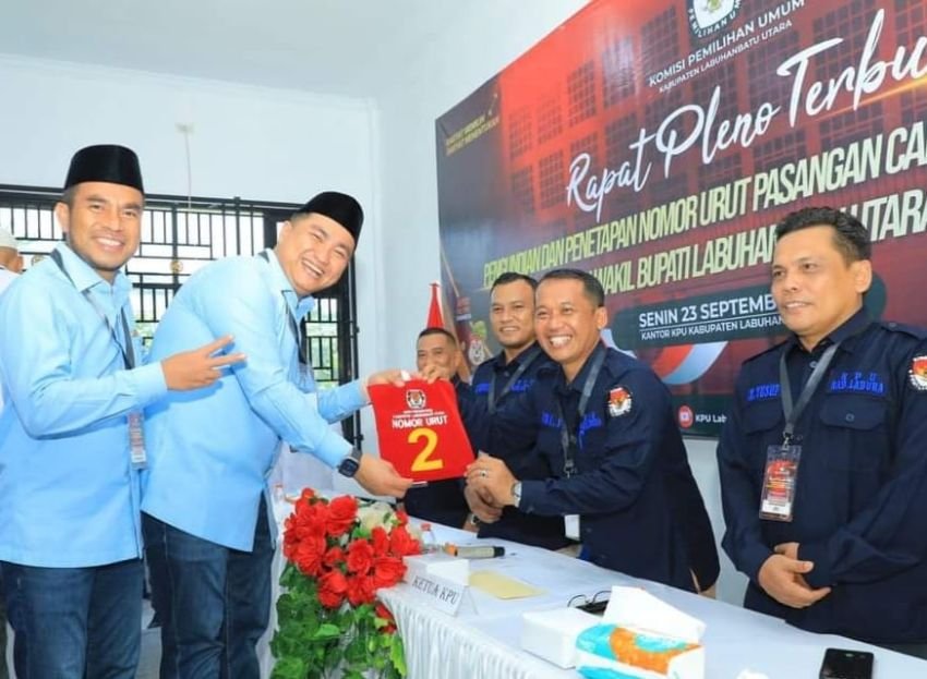 Hendri-Samsul Dapat Nomor Urut 2 Pilkada Labura 2024