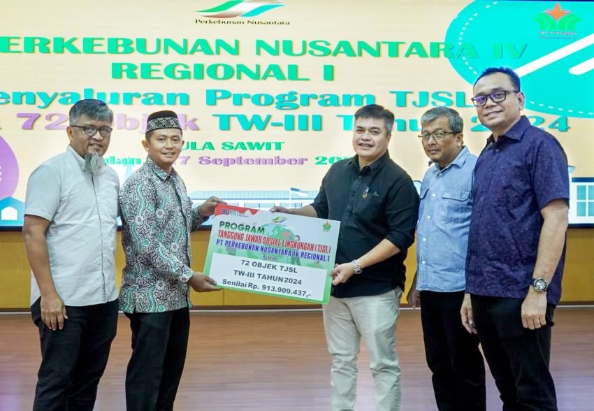 PTPN IV Regional 1 Salurkan Bantuan Program TJSL Triwulan III 2024 Rp913 Juta Lebih