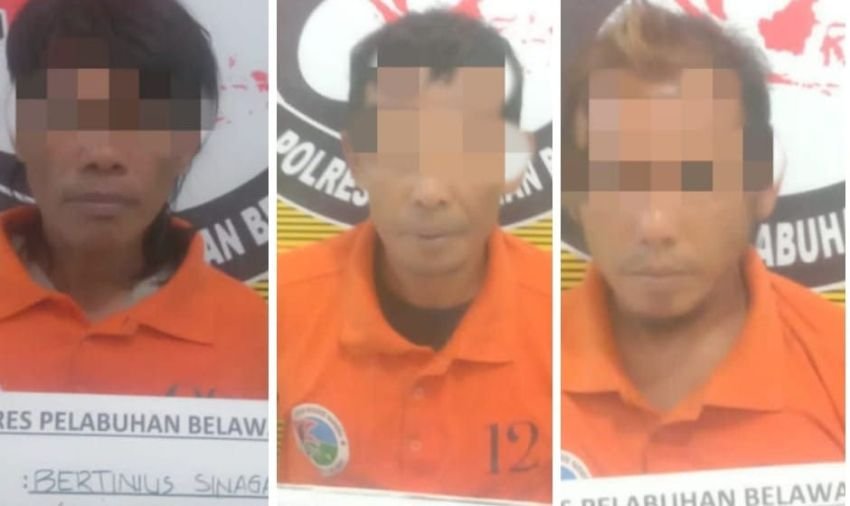 Polres Belawan  Bekuk 3 Pria Pengguna Sabu