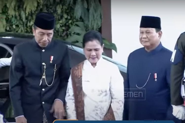 Prabowo Sambut Kedatangan Jokowi dan Ma'ruf Amin di Gedung MPR