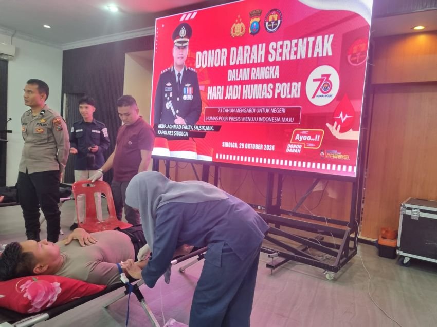 Hari Jadi ke-73 Humas Polri, Polres Sibolga Gelar Donor Darah