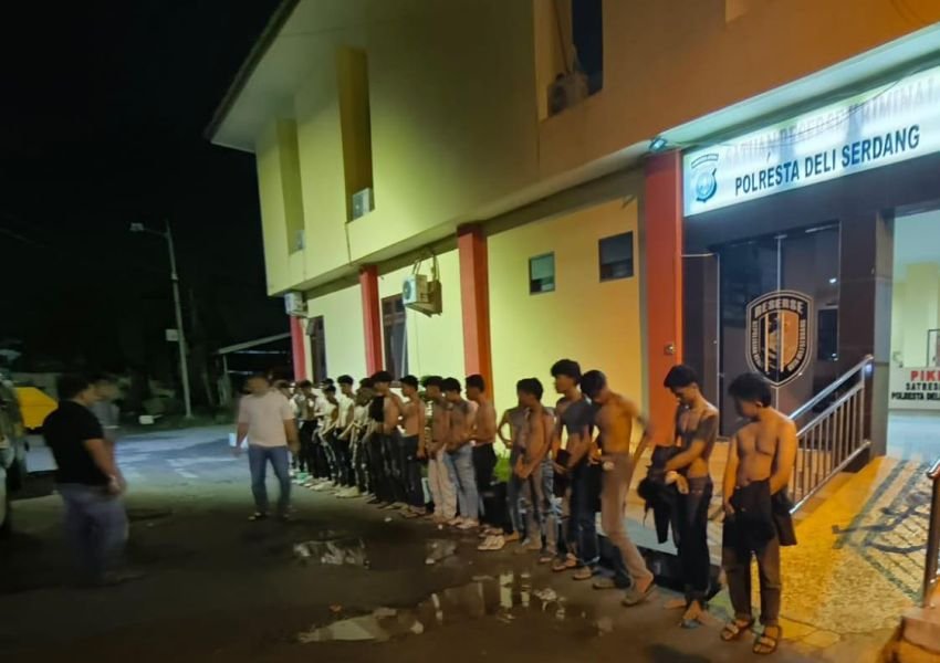 Polresta Deliserdang Amankan 21 Anggota Geng Motor dan 16 Sepeda Motor