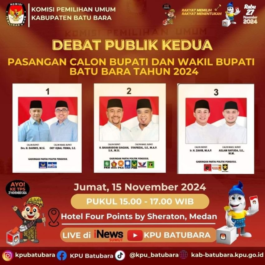 KPU Batubara Gelar Debat Publik Kedua di Medan Berbiaya Rp 468 juta