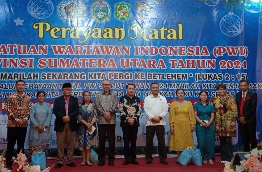 Perayaan Natal PWI Sumut 2024 Meriah, Pj Gubernur Sumut: Selalu Tebarkan Kebaikan dan Sukacita