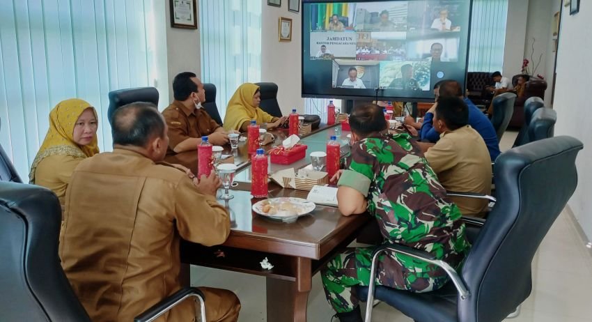 Jajaran Pemko Tebingtinggi Ikuti Rakor Pengendalian Inflasi Dipimpin Mendagri