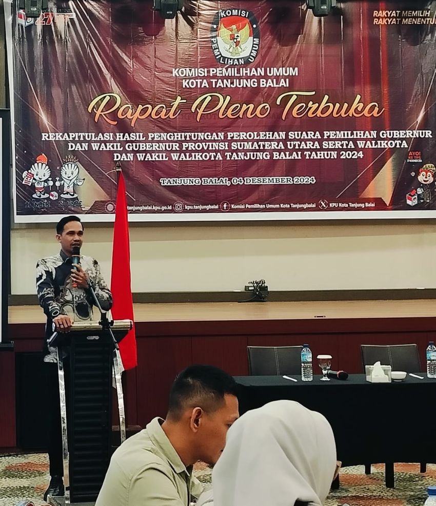 Ketua KPU Kota Tanjungbalai Buka Kegiatan Rapat Pleno Rekapitulasi Suara