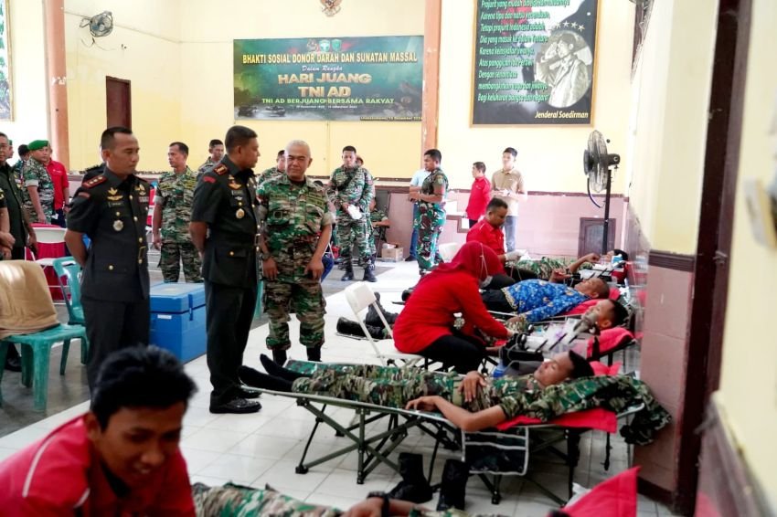 Hari Juang TNI-AD ke-79, Korem 011/LW Gelar Donor Darah dan Sunat Massal Gratis