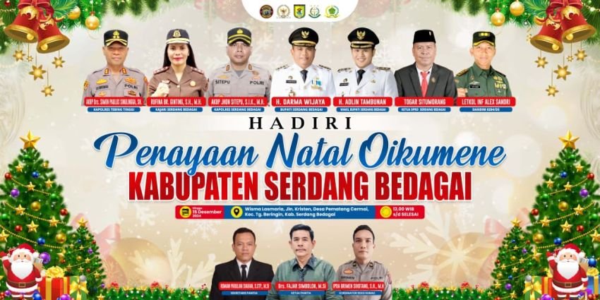 Minggu 15 Desember, Natal Oikumene Kabupaten Sergai di Tanjungberingin