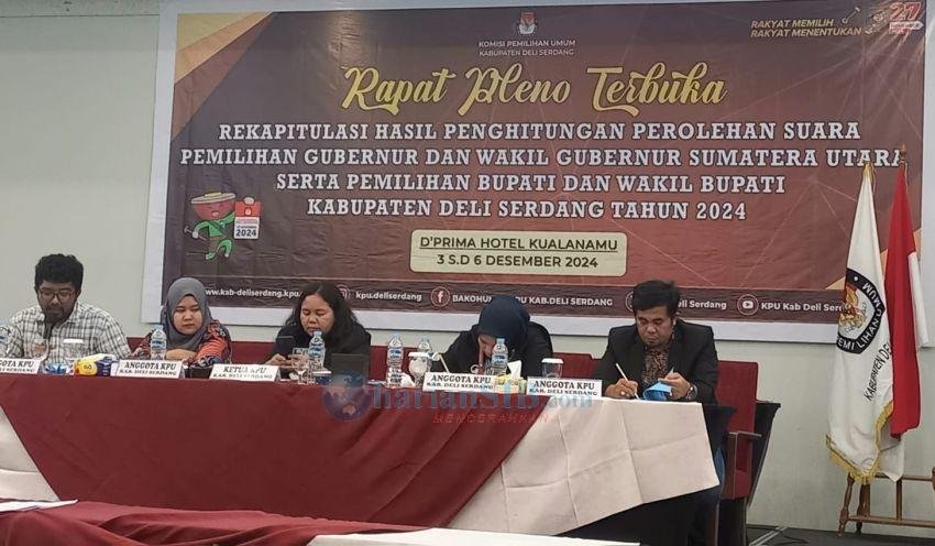 Hasil Rekapitulasi Pilkada di Deliserdang, Paslon Asri Ludin Tambunan - Lom Lom Suwondo Unggul 51,2 Persen, Partisipasi Pemilih 32 Persen