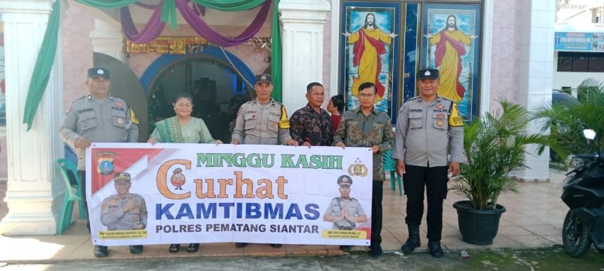 Minggu Kasih ke Jemaat Gereja, Polres Pematangsiantar Sampaikan Pesan Kamtibmas