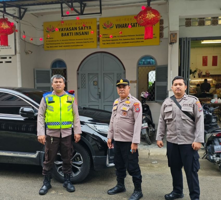 Jelang Perayaan Imlek, Polres Pematangsiantar Patroli di Sejumlah Vihara