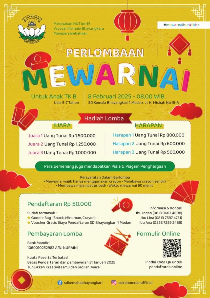HUT ke-45 ,Yayasan Kemala Bhayangkari Gelar Berbagai Lomba Kreatifitas Anak TK
