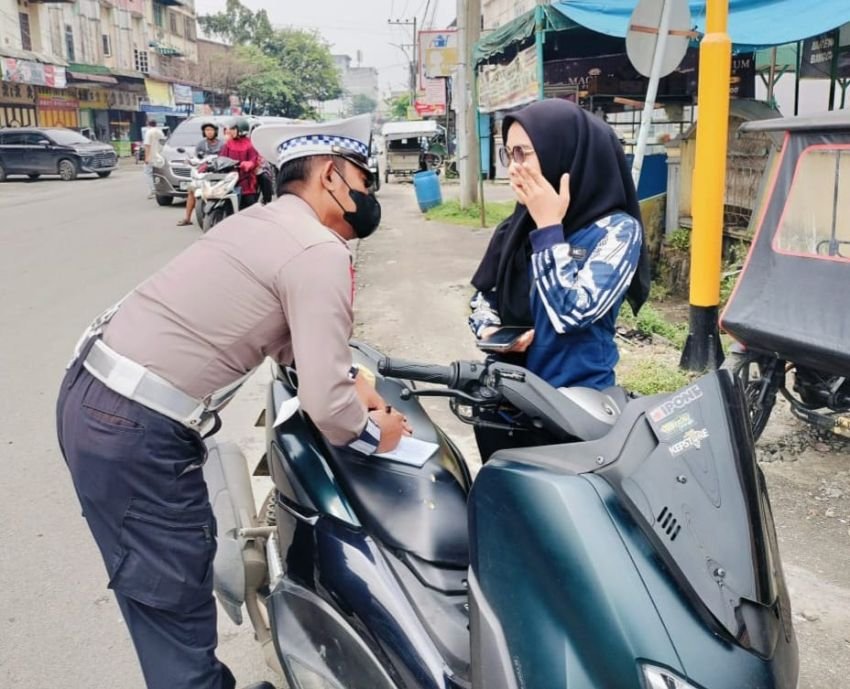 Sat Lantas Polres Tebingtinggi Lakukan Penegakkan Hukum dan Imbauan di Sejumlah Lokasi