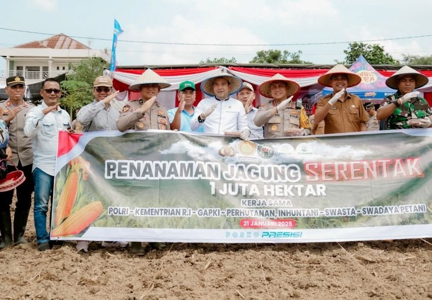 Polresta Deliserdang Tanam Jagung 6 Ha di Tanjungmorawa, Ketua DPRD Apresiasi