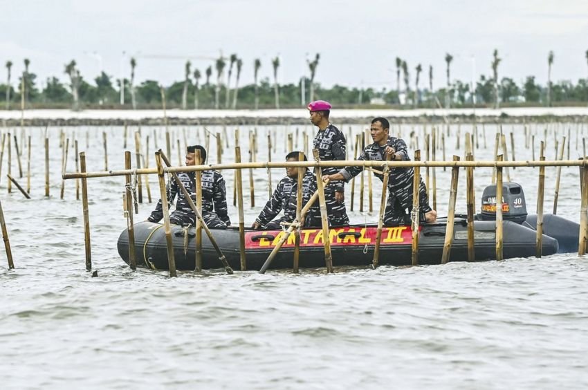 TNI AL Bongkar Pagar Laut Misterius