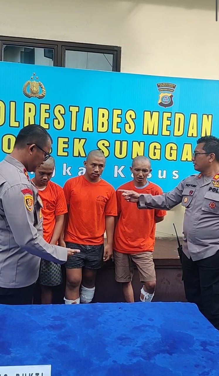 Polsek Sunggal Tembak Pelaku Curanmor dan Penadahnya