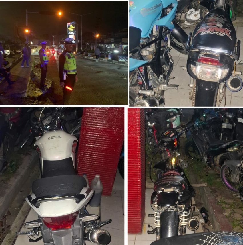 Polres Pematangsiantar Amankan 7 Unit Sepeda Motor Knalpot Brong