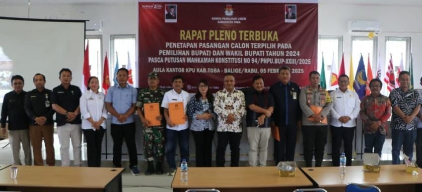 Pasca Putusan MK, KPU Toba Tetapkan Pasangan Bupati-Wabup Terpilih