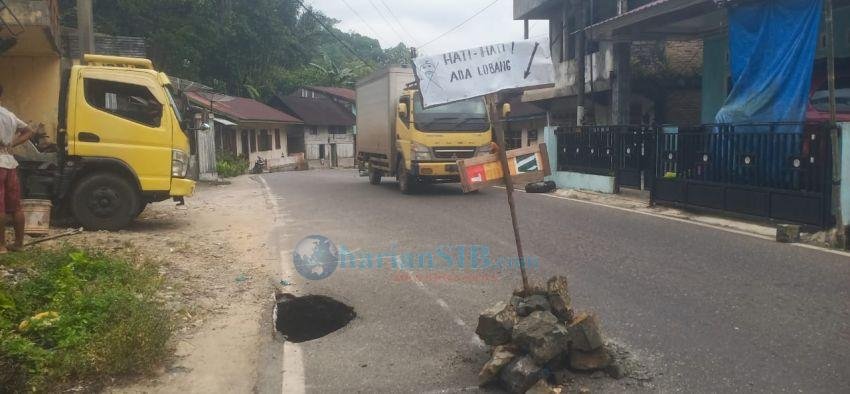 Jalan Lintas Nasional Sibolga-Tarutung Berlubang, Berpotensi Rawan Lakalantas