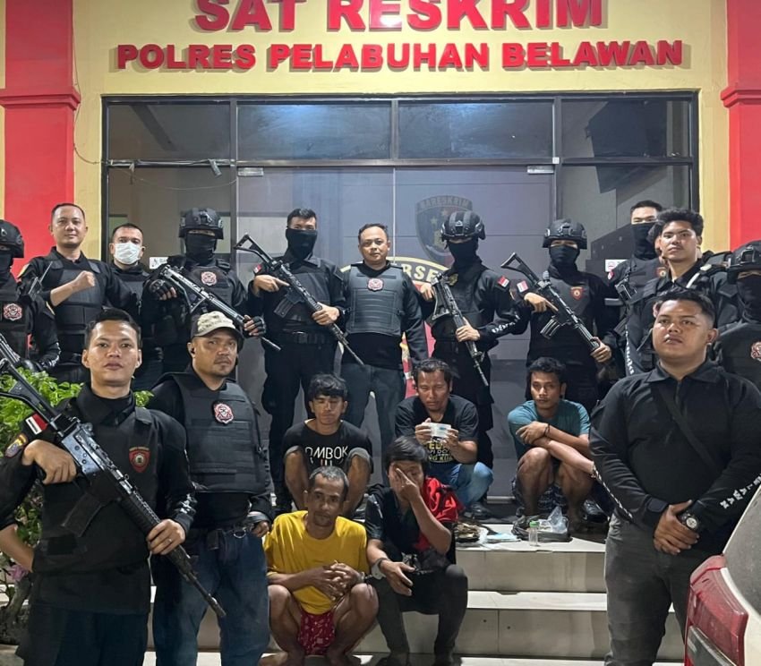 Polres Belawan Tangkap Remaja Bersajam dan 6 Pelaku Pungli