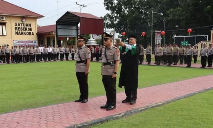 Kapolsek Kualuh Hilir Diganti, Aiptu Sundoro Naik Pangkat Pengabdian