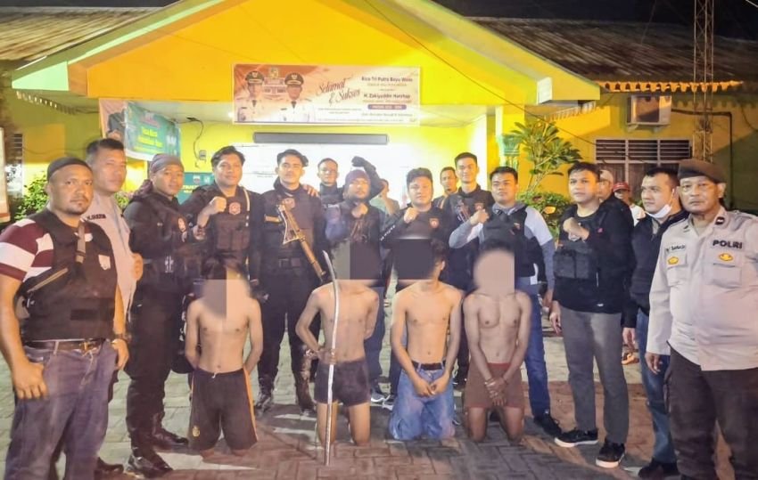 Polres Belawan Tangkap 4 Tersangka Pelaku Tawuran di Marelan