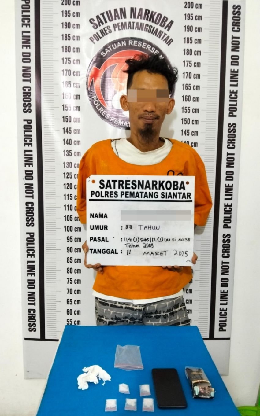 Edarkan Sabu, Rony Warga Perumnas Batu VI Ditangkap Polisi di Halte Bus Pematangsiantar