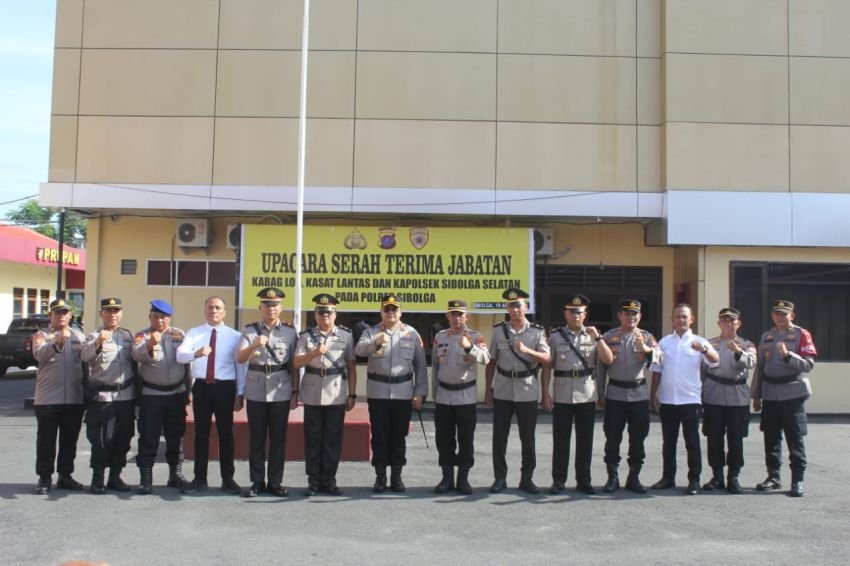 Kapolres Sibolga Pimpin Sertijab Kabag Log, Kasat Lantas dan Kapolsek Sibolga Selatan