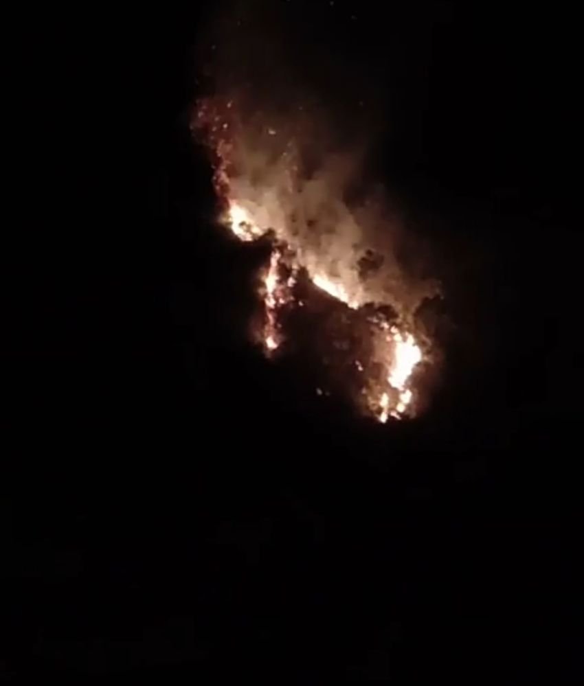Kebakaran Bukit di Kawasan Wisata Batu Lobang Gajah Hajoran