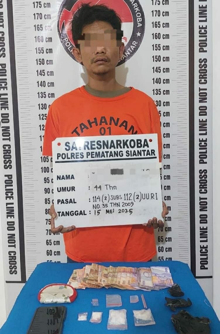 Polisi Tangkap Terduga Bandar Narkoba di Pematangsiantar, 16 Gram Sabu Disita