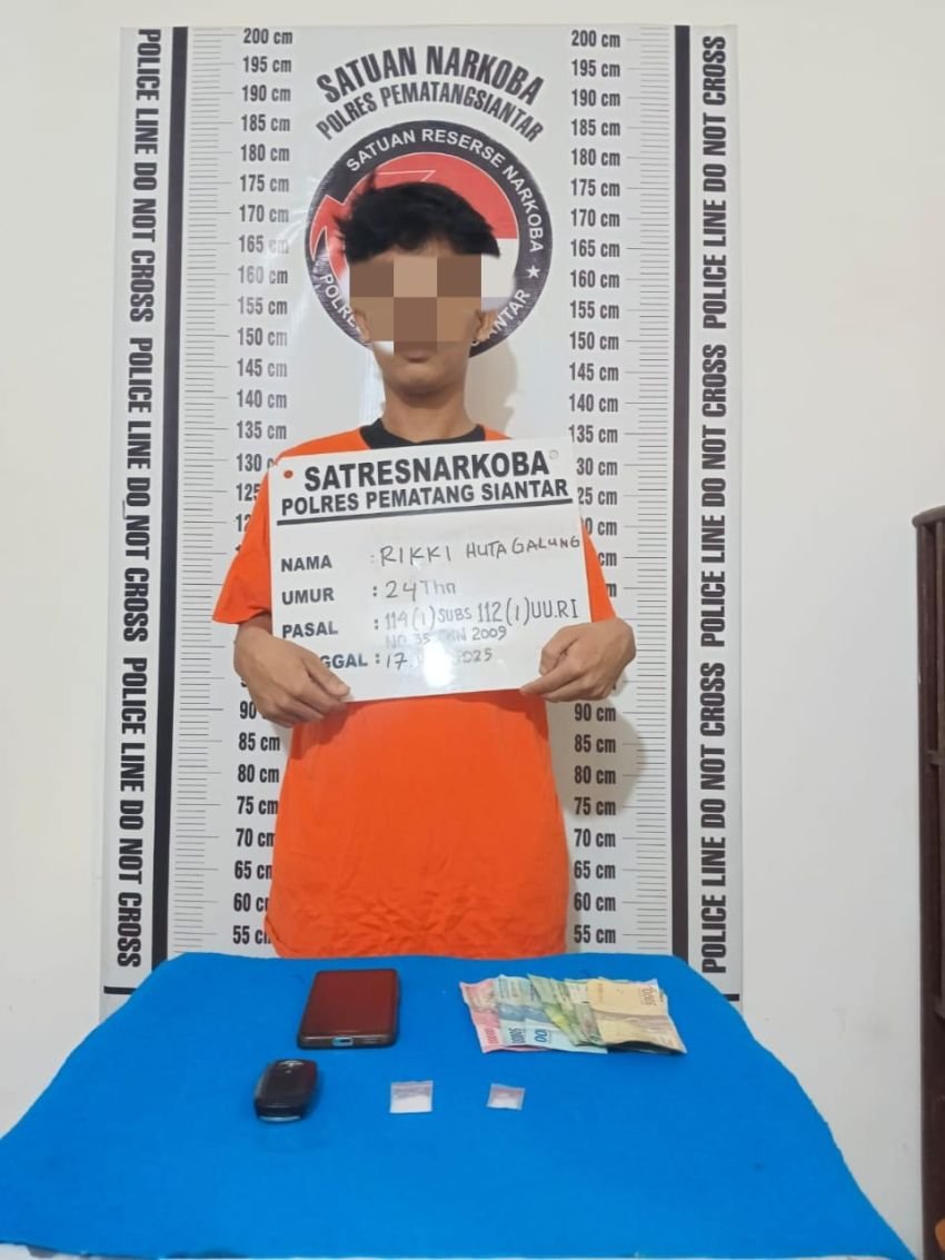 Miliki Sabu Seberat 1,63 Gram, Supir Taksi Online Ditangkap Polisi di Pematangsiantar