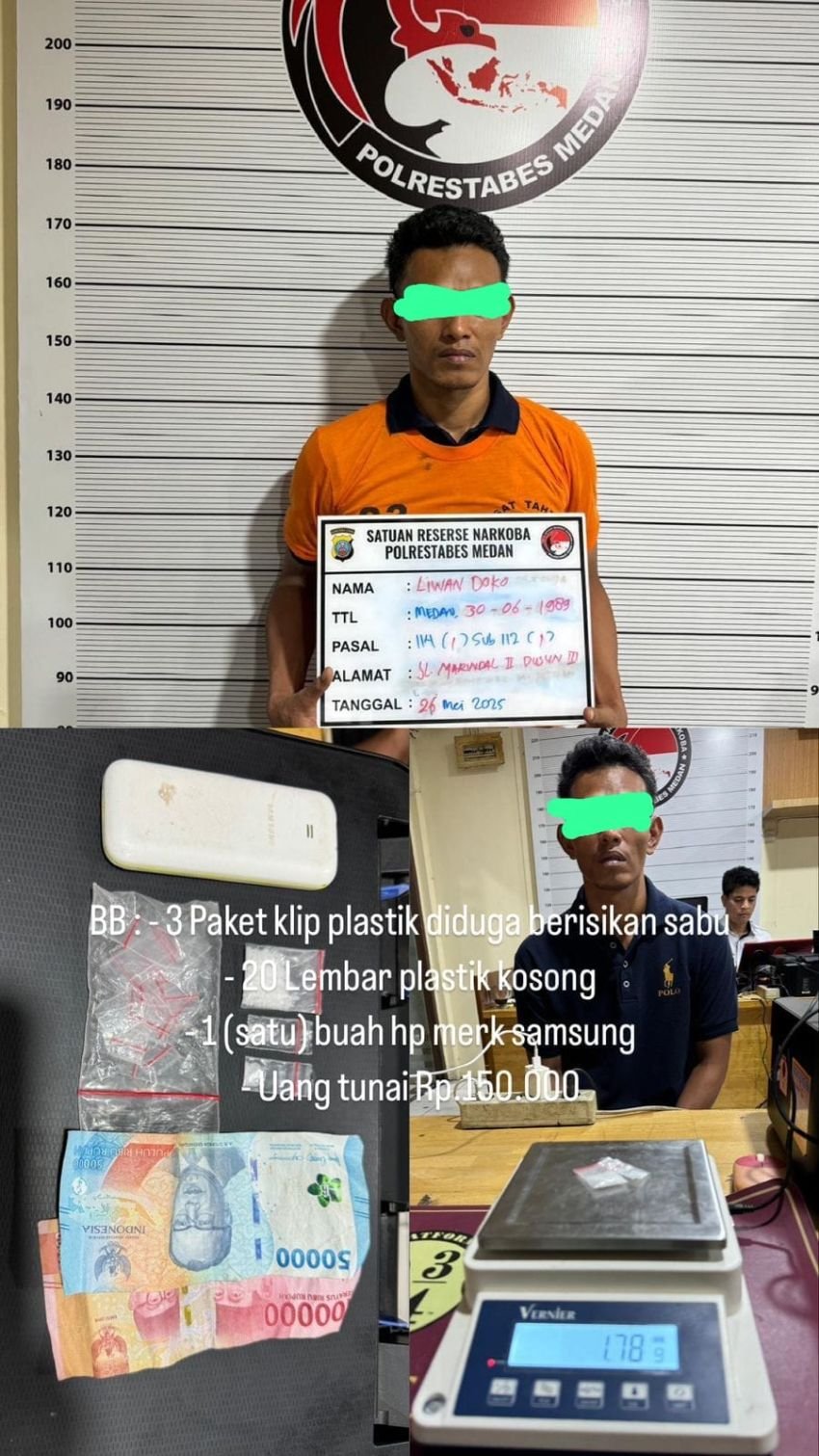 Satres Narkoba Polrestabes Medan Ciduk Pengedar Sabu di Patumbak