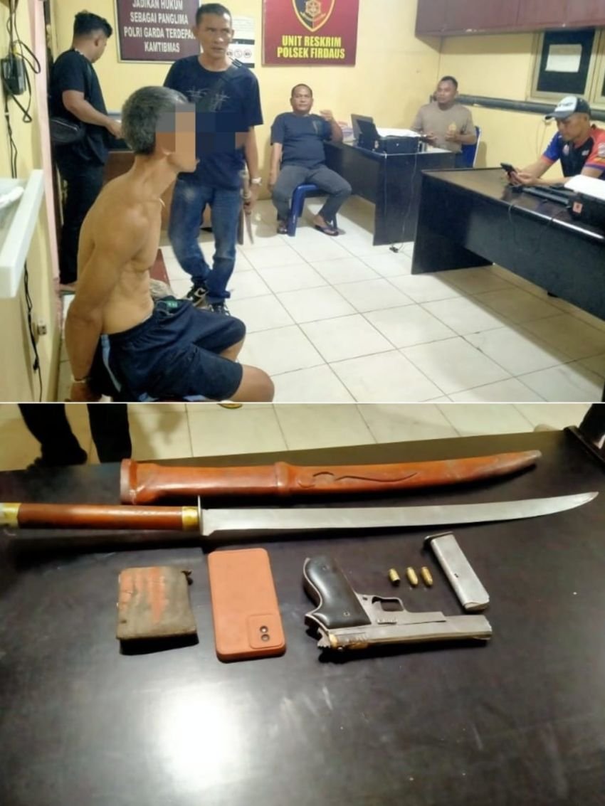 Polisi Ringkus Terduga Ninja Sawit Bersenpi di Sergai, Sempat Beraksi dengan Dua Tembakan ke Udara
