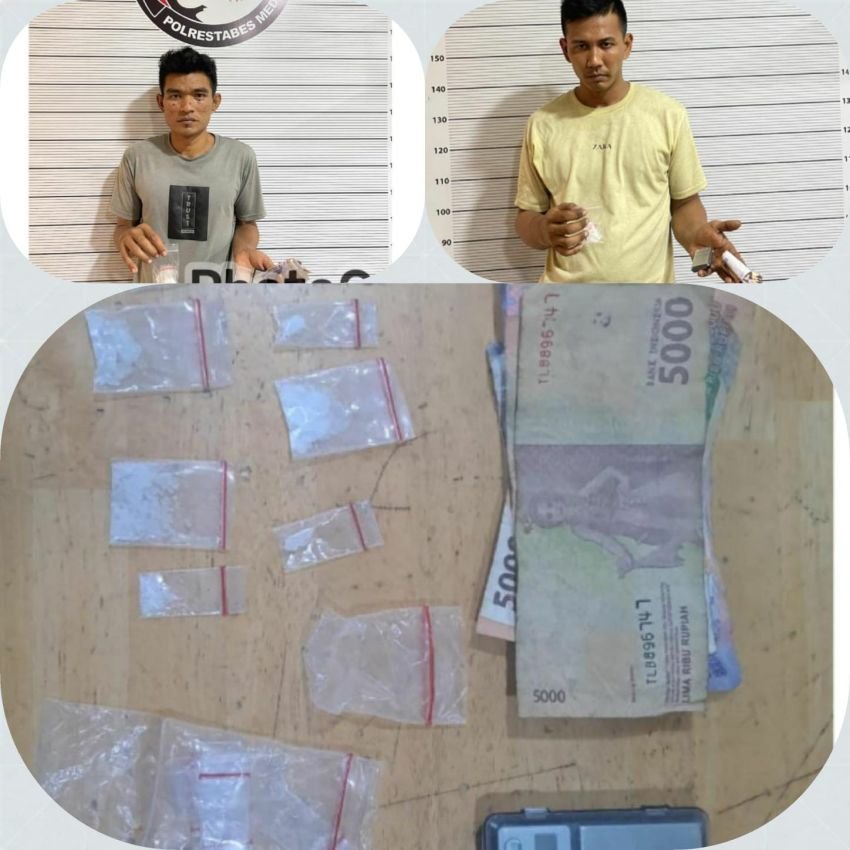 Polrestabes Medan Tangkap 2 Pengedar Sabu di Sunggal