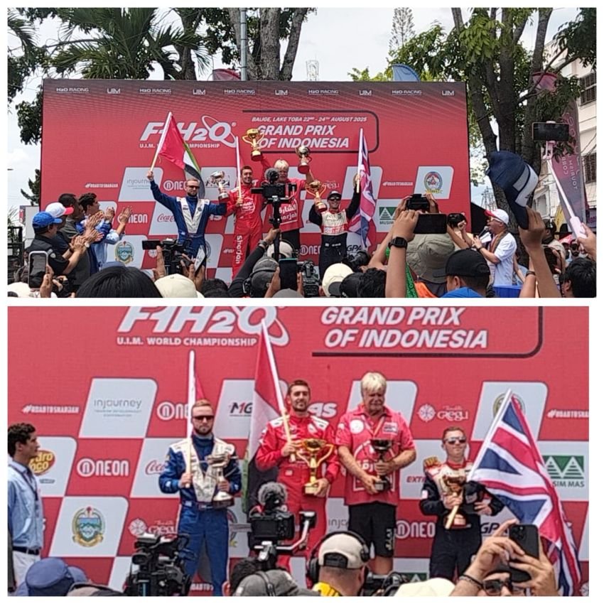 Rusty Wyatt dari Tim Sharjah Juarai Grand Prix Indonesia F1H20 di Danau Toba