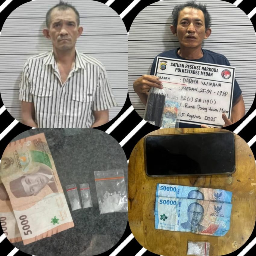Polrestabes Medan Ringkus 2 Pengedar Sabu di Medan Area dan Percut Sei Tuan