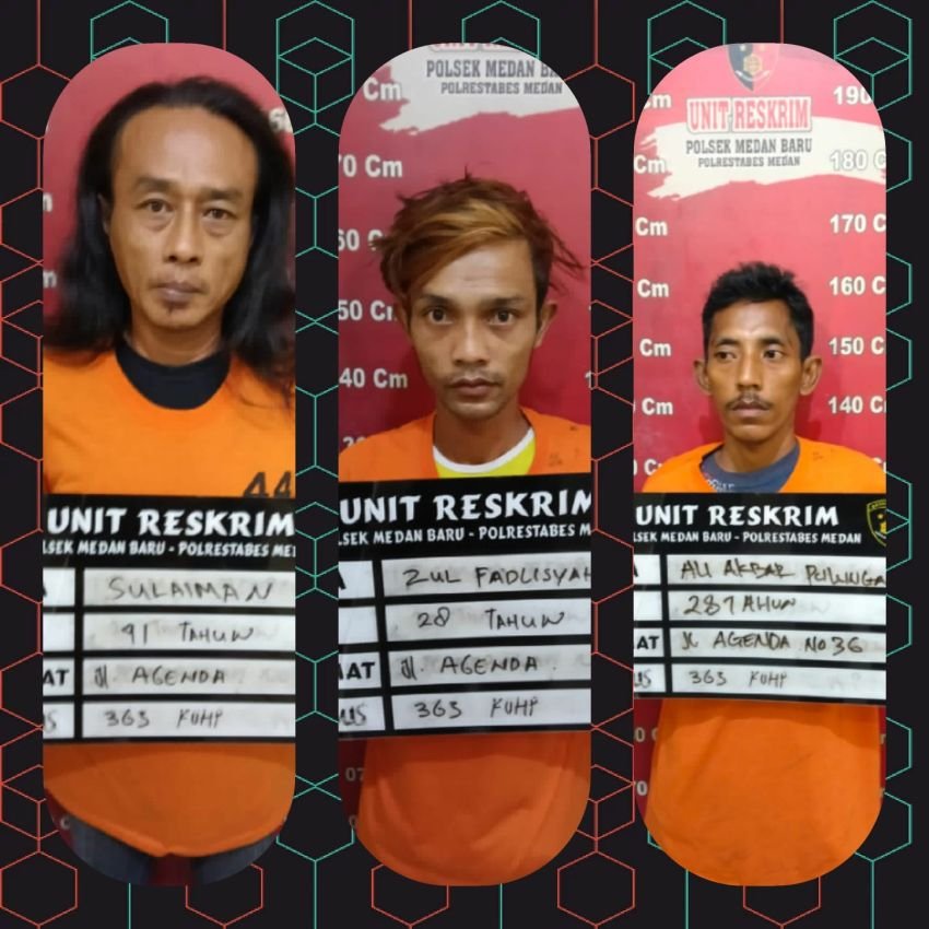 Polsek Medan Baru Ringkus 3 Pelaku Pencurian Brankas