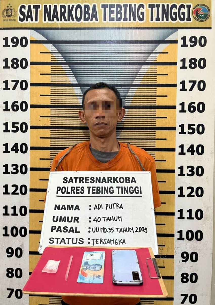 Polres Tebingtinggi Bekuk Pria Terduga Pengedar Sabu di Sergai