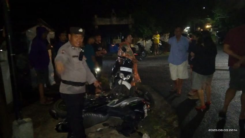 Polsek Siantar Selatan Cek TKP Laka Lantas di Perempatan Jalan Toba-Bahagia
