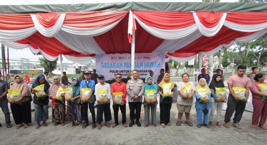 Stabilisasi Kebutuhan Masyarakat, Polres Sergai Salurkan 28 Ton Beras