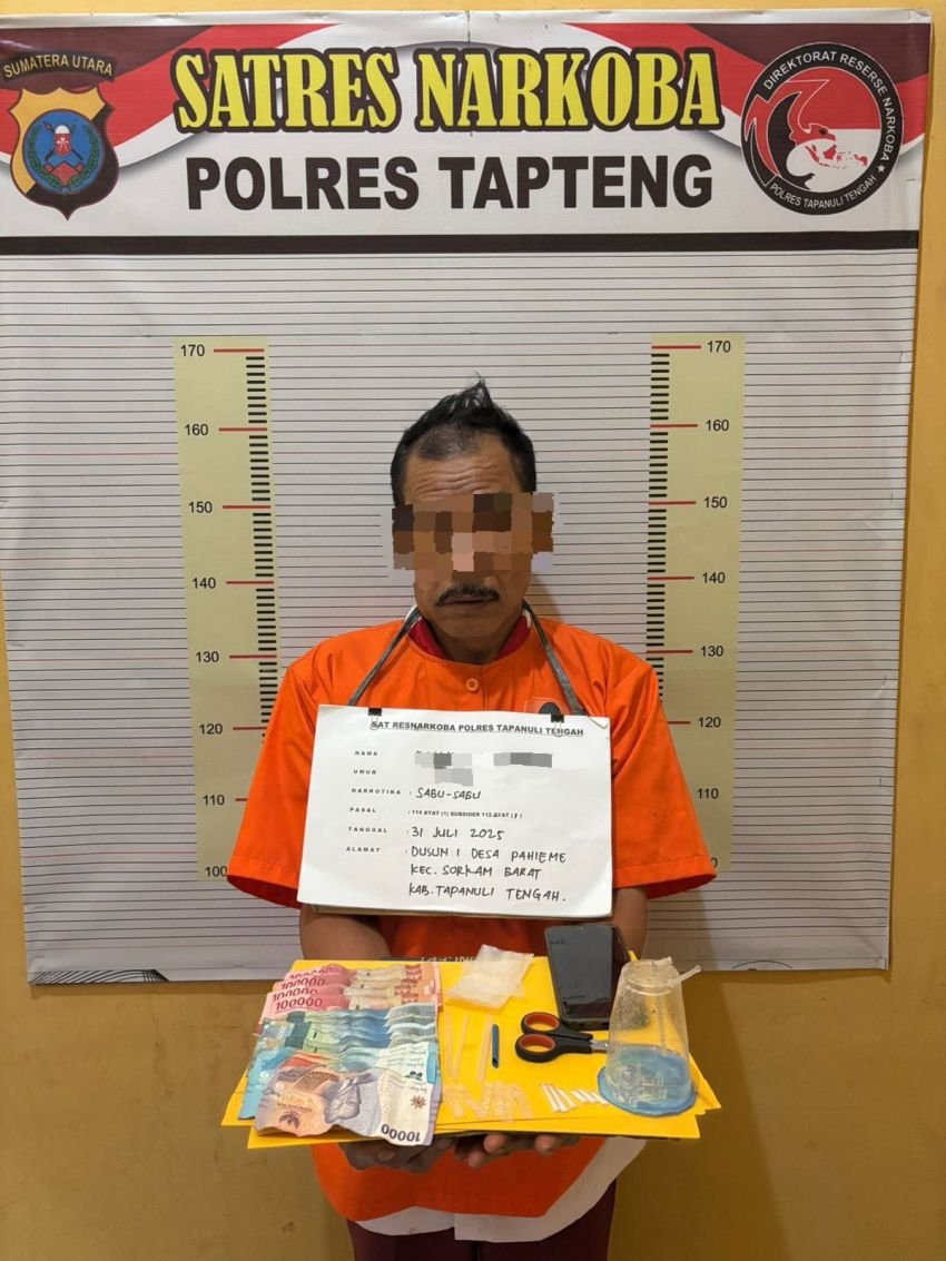 Satuan Narkoba Tapteng Amankan 6 Paket Sabu di Kedai Tuak