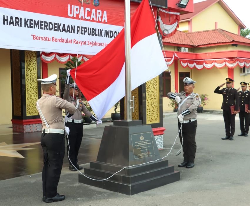 Polres Belawan Gelar Upacara HUT ke-80 Kemerdekaan RI