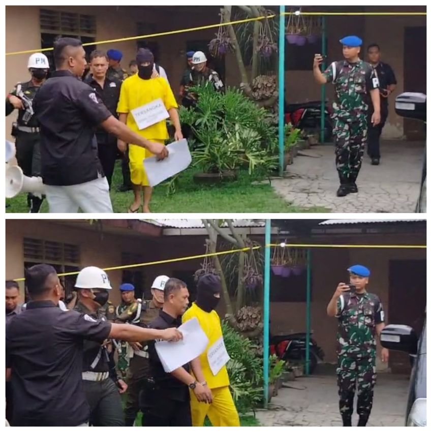Denpom I/5 Medan Gelar Rekonstruksi Kasus Pembunuhan Istri oleh Oknum TNI