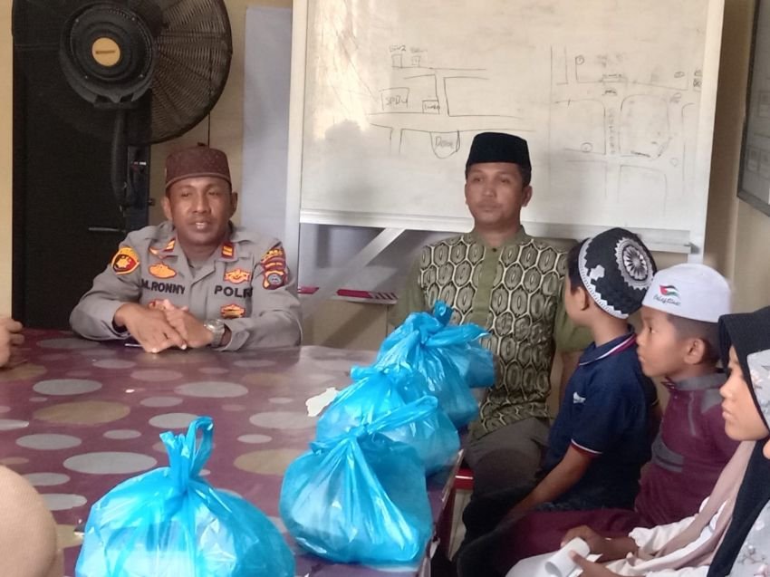 Peringati Maulid, Polsek TBU Santuni Anak Yatim Piatu di Tanjungbalai